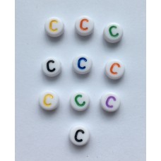 Letterkraal C gekleurd (10 stuks)